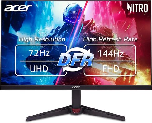 شاشة acer Nitro مقاس 27 بوصة 4K UHD 3840 x 2160 للألعاب IPS | AMD FreeSync | معدل تحديث يصل إلى 72 هرتز مع DFR إلى FHD 144 هرتز | ما يصل إلى 0.5 مللي ثانية | 1 × منفذ عرض 1.4 و2 × منافذ HDMI 2.0 | VG270K L1bmiipx in Kuwait