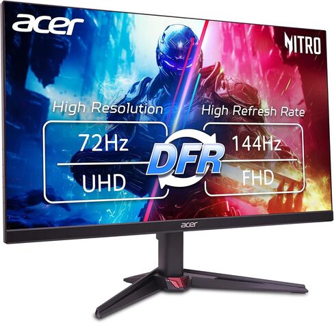 شاشة acer Nitro مقاس 27 بوصة 4K UHD 3840 x 2160 للألعاب IPS | AMD FreeSync | معدل تحديث يصل إلى 72 هرتز مع DFR إلى FHD 144 هرتز | ما يصل إلى 0.5 مللي ثانية | 1 × منفذ عرض 1.4 و2 × منافذ HDMI 2.0 | VG270K L1bmiipx in Kuwait