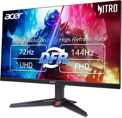 شاشة acer Nitro مقاس 27 بوصة 4K UHD 3840 x 2160 للألعاب IPS | AMD FreeSync | معدل تحديث يصل إلى 72 هرتز مع DFR إلى FHD 144 هرتز | ما يصل إلى 0.5 مللي ثانية | 1 × منفذ عرض 1.4 و2 × منافذ HDMI 2.0 | VG270K L1bmiipx in Kuwait