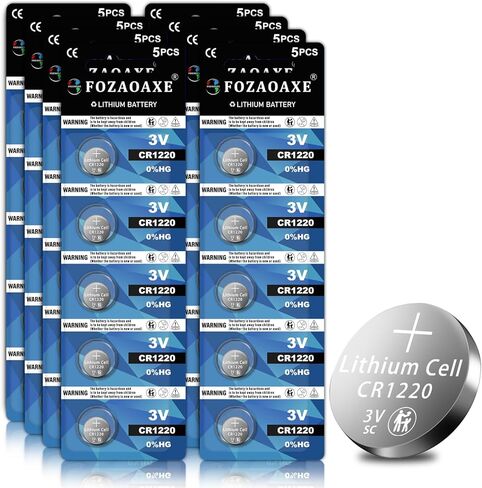 CR1220 Battery 5 Pack, CR1220 3V Lithium Battery, 10-Year Shelf Life Leak-Proof CR 1220 1220 3V Lithium Batteries Button Coin Cell in Saudi Arabia