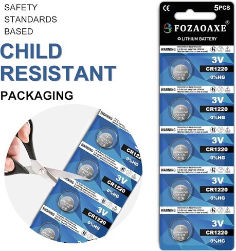 CR1220 Battery 5 Pack, CR1220 3V Lithium Battery, 10-Year Shelf Life Leak-Proof CR 1220 1220 3V Lithium Batteries Button Coin Cell in Saudi Arabia
