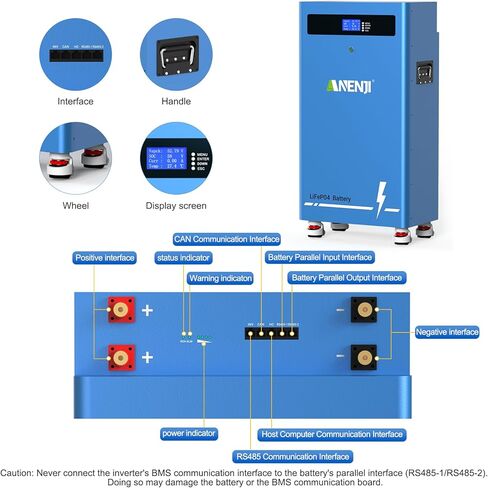 بطارية ليثيوم 15 كيلو وات في الساعة Lifepo4 48V 300Ah، دورة عميقة 16S 200A BMS مع واجهة اتصال CAN وRS485، مثالية لتخزين الطاقة المنزلية، RV، الطاقة الشمسية، خارج الشبكة 51.2V 300Ah in Kuwait