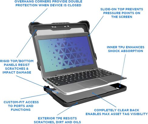 MAXCases Extreme Shell-F Slide Case for Dell 3120 Windows Clamshell (Gray/Clear) in Kuwait