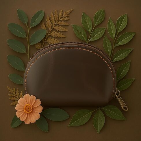CestAntiQ, Leather Moon Pocket Coin Case Mini Squeeze Coin Purse Pouch Change Holder Tray Purse Wallet for Men & Women : Dark Brown in Saudi Arabia