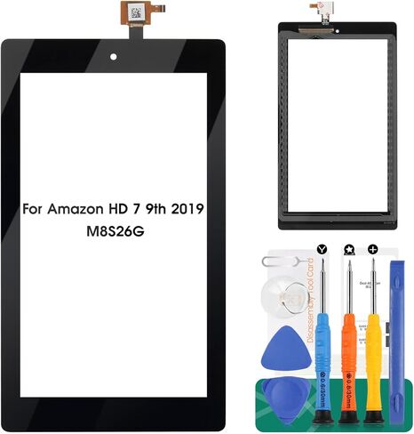 بديل لـ Amazon Fire Kindle HD 7 9th Gen 2019 M8S26G 7 بوصة لوحة رقمية تعمل باللمس زجاج أسود (ليس شاشة LCD) in Kuwait