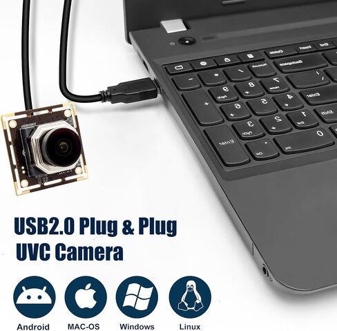 وحدة كاميرا USB Svpro 5MP 30FPS بتركيز تلقائي، عين السمكة بزاوية واسعة 138 درجة، مستشعر IMX335، كاميرا ويب أمان منخفضة الإضاءة لرؤية جهاز الكمبيوتر، توصيل وتشغيل UVC لنظام التشغيل Windows وMacOS وLinux وAndroid in Kuwait
