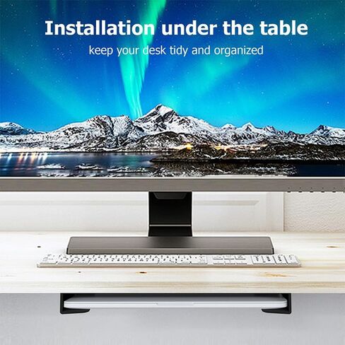 2PCS/Set Under Table Laptop Holder Portable Notebook Storage Bracket Stand Mount Desktop Organizer with Anti-Scratch Silicone Pad for pad Tablet Stand in Kuwait