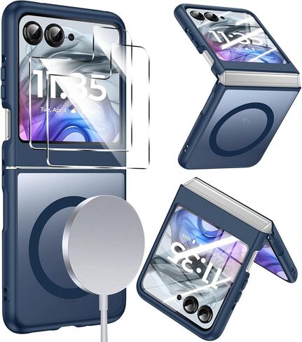 LeYi for Motorola-Razr-2026/2025/2024-Case:【𝐍𝐨𝐭 𝐅𝐢𝐭 𝐏𝐥𝐮𝐬】 2025 Motorola Razr Case Compatible with MagSafe, with 2 𝗫 Screen Protector Integrated Funda para Razor Phone Case 2025, Black in Saudi Arabia