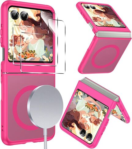 LeYi for Motorola-Razr-2026/2025/2024-Case:【𝐍𝐨𝐭 𝐅𝐢𝐭 𝐏𝐥𝐮𝐬】 2025 Motorola Razr Case Compatible with MagSafe, with 2 𝗫 Screen Protector Integrated Funda para Razor Phone Case 2025, Black in Saudi Arabia