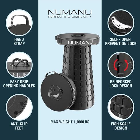 NUMANU 2026 مقعد كبير الحجم قابل للطي مقاس 3XL، أقصى وزن 1000 رطل، كرسي مقعد قابل للطي قابل للطي قابل للسحب مقاس 23.2 بوصة أو مسند قدم للسفر in Kuwait