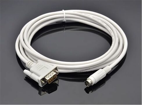for MT8000-FX Touch Screen MT8000 Connecting FX Series PLC Communication Cable 9-pin Male to 8-pin Round Header White : 2 Meters in Kuwait