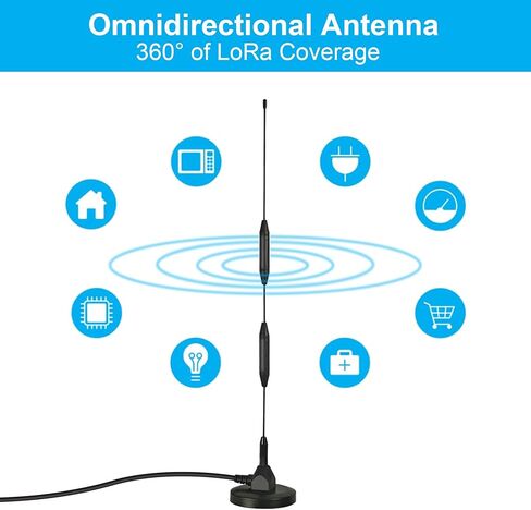 Meshtastic 915MHz LoRa Antenna for Outdoor Helium Hotspot Gateway with 3M Cable(SMA Male) 4.8dBi High Gain Magnetic Base Includes RG58 SMA Male Cable & IPEX Pigtail in Kuwait