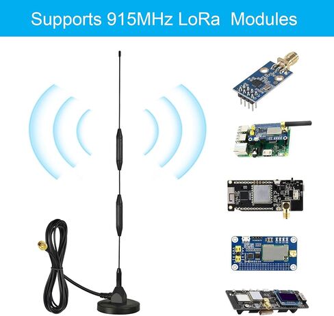 Meshtastic 915MHz LoRa Antenna for Outdoor Helium Hotspot Gateway with 3M Cable(SMA Male) 4.8dBi High Gain Magnetic Base Includes RG58 SMA Male Cable & IPEX Pigtail in Kuwait