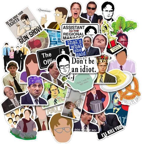 The Office Stickers Pack of 50 Office LaptopThemed Stickers, The Office Stickers for Water Bottles, Micheal Scott, Funny Laptop Decals, Hydro Flask Stickers (The Office) in Kuwait