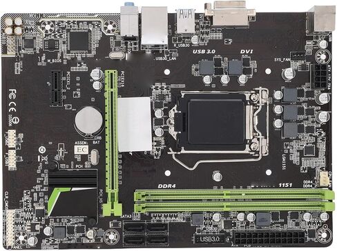 Dpofirs B150M Motherboard, Micro ATX, for B150, LGA1151, 2 x DDR4 DIMM Slots, PCI E X16, PCI E X1, VGA & DVI Output, 6 x USB 3.0, 6 USB 2.0 in Kuwait