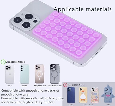 Silicone Double-Sided Suction Cup Phone Case Detachable Mount,Hands-Free Phone Accessories Holder for Selfies and Videos (Yellow) in Saudi Arabia