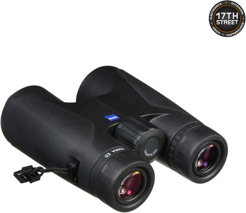 Zeiss 10x42 Terra ED Binoculars for Bird Watching (Black) with Waith Binocular Comfort Carrying Harness Strap, Waith Adjustable Camo Baseball Hat and Waith Microfiber Lens Cleaning Cloth (Bundle Set) in Kuwait