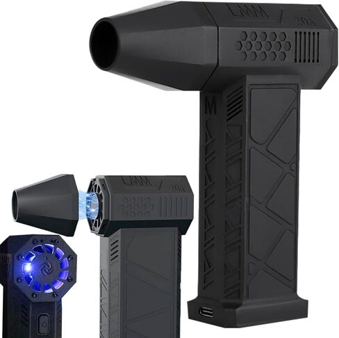 Hydrayne Air Blaster 2.0، منفضة هواء كهربائية صغيرة قابلة لإعادة الشحن من Hydrayne - 3 تروس قابلة للتعديل، منفاخ قوي 130000 دورة في الدقيقة مع ضوء in Kuwait