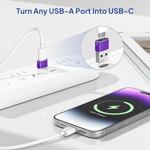 Elebase for Apple Watch SE 3 Adapter,USB to USB C Adaptor 4 Pack and Magnetic Charger Cable for Apple Watch Ultra 3 with USB A Adapter 2 in 1 in Kuwait