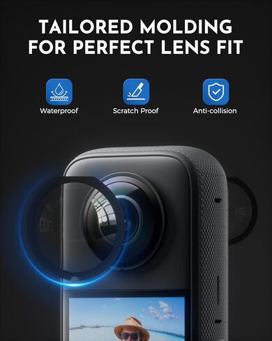 قطعتان من غطاء العدسات الواقية البديلة المتوافقة مع X3، لـ Insta360-X3، أغطية حماية للكمبيوتر الشخصي لـ Insta-360-X3، ملحقات كاميرا الحركة البلاستيكية المقاومة للماء 360 درجة in Kuwait