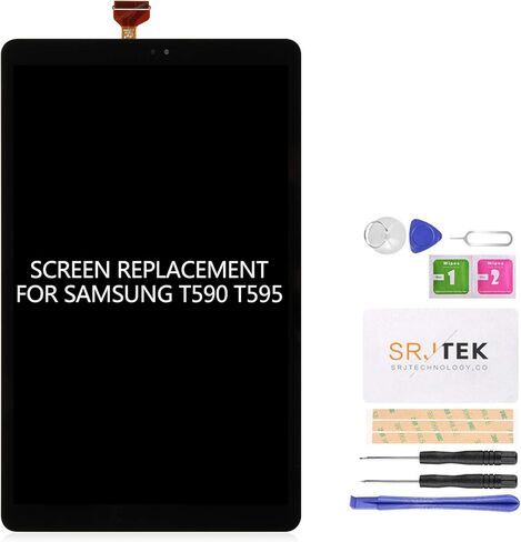 استبدال الشاشة لجهاز Samsung Galaxy Tab A 10.5 SM-T590 SM-T595 (Wi-Fi) شاشة LCD تعمل باللمس استبدال محول رقمي أسود in Kuwait