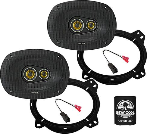 KICKER Speakers 6X9 inch for Toyota Highlander 2020-2024 Upgrade Kit - Pair of CS Series with Adapters and Harness, Car Audio Front Door Speaker CSC693, 46CSC6934 in Kuwait