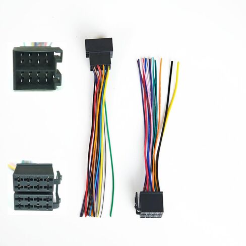 ​16 Pin Universal ISO Car Radio Wiring Harness Adapter - Plug and Play Power Speaker Wire Connector for Aftermarket Stereo Head Unit Installation in Kuwait