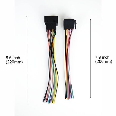 ​16 Pin Universal ISO Car Radio Wiring Harness Adapter - Plug and Play Power Speaker Wire Connector for Aftermarket Stereo Head Unit Installation in Kuwait
