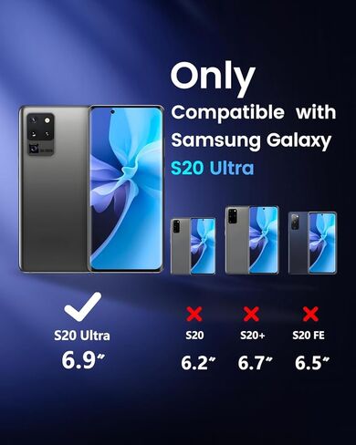 US Version for Samsung S20 Ultra Screen Replacement for Galaxy S20 Ultra 5G with Frame & Fingerprint Sensor – Includes Full Tool Kit & Installation Guide（Black） in Saudi Arabia