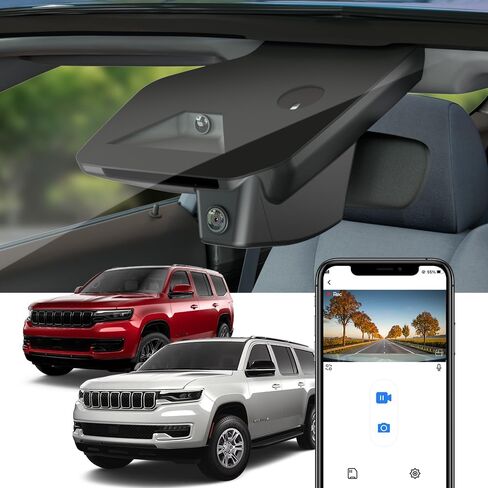 Fitcamx 4K Dash Cam Suitable for Jeep Wagoneer 2022-2026 & Grand Wagoneer L S (HD2-D4150), Integrated OEM Look, UHD 2160P Video, Built-in WiFi & APP, Loop Recording, G-Sensor, Plug & Play, 64GB Card in Kuwait
