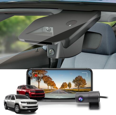 Fitcamx Front 4K+Rear 1080P Dash Cam Adapts for Jeep Wagoneer 2022-2026 & Grand Wagoneer L S (HD2-D4150), OEM Look, Dual HD Video, WiFi & APP, Loop Recording, G-Sensor, Easy to Use, 128GB Card in Saudi Arabia