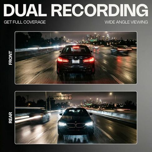Pentro 4K Dual Dash Cam Front and Rear – UHD 2160P & 1080P Car Camera with WiFi – 64GB SD Card Included – Night Vision, G-Sensor, Parking Mode & Loop Recording – 170° Wide Angle in Kuwait