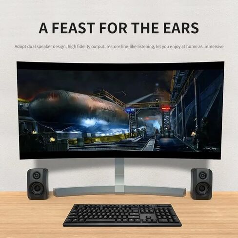 Computer Mini Audio 2.0 Multimedia Speaker Notebook Desktop Game Subwoofer Stereo Speakers in Saudi Arabia