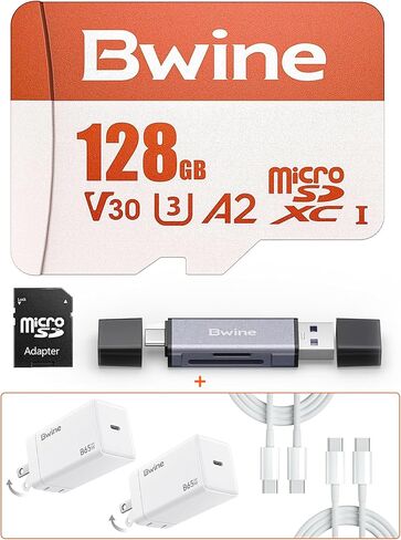 بطاقة Bwine 128G Micro SD وشاحن USB C بقدرة 65 وات GaN سريع in Kuwait