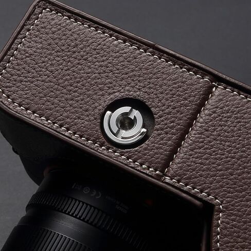 A7M5 Handmade Leather Camera Case Cover for Sony Alpha 7 V/ILCE-7M5 Vintage Genuine Leather Half Body Wrap Protector (Coffee Brown Set) in Kuwait