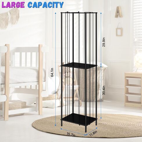 OYEAL Stuffed Animal Storage Holder Metal Toy Storage Organizer, 64'' Stuff Animal Organizer Plushies Storage with Elastic Rope for Playroom Bedroom Kid Room, White in Saudi Arabia
