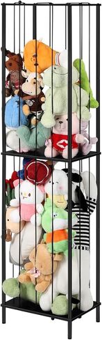 OYEAL Stuffed Animal Storage Holder Metal Toy Storage Organizer, 64'' Stuff Animal Organizer Plushies Storage with Elastic Rope for Playroom Bedroom Kid Room, White in Saudi Arabia
