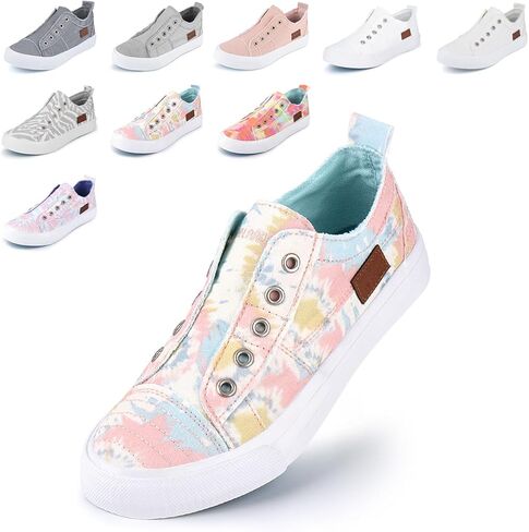 JENN ARDOR Women's Slip On Fashion Sneakers No Laces Comfortable Casual Low Canvas Sneakers Flats Walking Shoes in Saudi Arabia