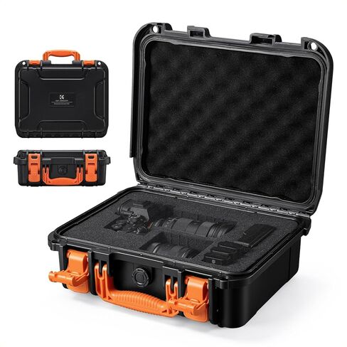 K&F CONCEPT Waterproof Hard Case, Portable Protective Camera Case, Customizable Foam Case Fit Use of Camera, Drones, Equipments -13.5x11.4x5.3inch in Saudi Arabia