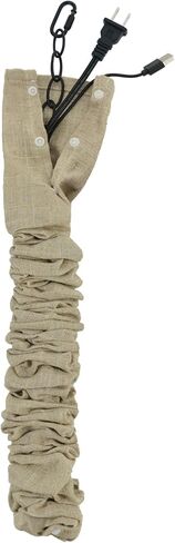 Chandelier Chain Cover,Linen Fabric Cord Cover 70.8" Beige Button Snap,Cord Sleeve for TV Wire,Table Lamp,Floor Lamp & Hammock Chain,2 Pack in Kuwait