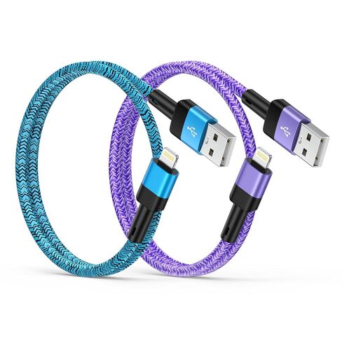 Car Carplay Cable for iPhone 14 13 12 11 Pro Max XS XR X SE 8 7 6 Plus,iPad Pro Air Mini, 2Pack/1FT 3.1A USB A to Lightning Cable Appl e iPhone Charger Cord Car Fast Charging Braided Lightening Cord in Saudi Arabia