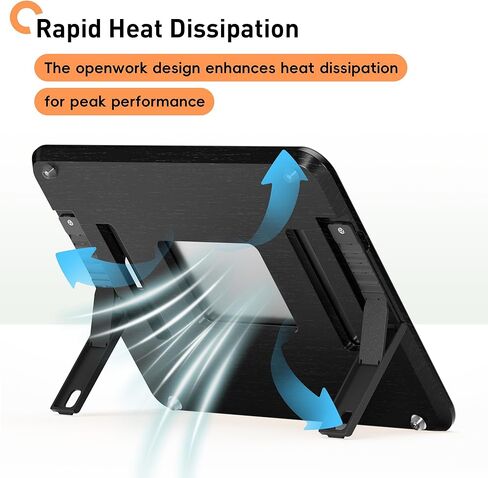 ELETIUO Bamboo Tablet Drawing Stand Holder-Portable&Multi-Angle Adjustable,Tablet Stands Riser with Pencil Wireless Charging,Compatible with 12.9/13 inch iPad Pro,iPad Air/Mini(9.7"-13"),Black in Saudi Arabia