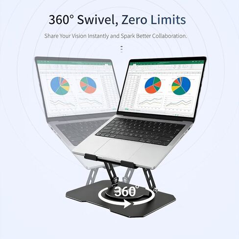 Laptop Stand for Desk, 360 Rotating Computer Riser with Adjustment Wrench, Ergonomic Laptop Riser for Collaborative, WorkFoldable & Portable Heavy Duty Stand Fit 10-16" Laptops in Kuwait