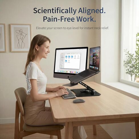 Laptop Stand for Desk, 360 Rotating Computer Riser with Adjustment Wrench, Ergonomic Laptop Riser for Collaborative, WorkFoldable & Portable Heavy Duty Stand Fit 10-16" Laptops in Kuwait