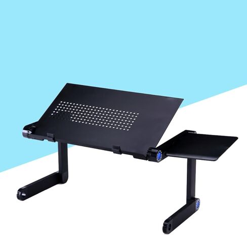 Foldable Laptop Desk with Adjustable Height Portable Bed Table for Laptop Use Aluminum Alloy Cooling Stand with Side Mouse Pad Suitable for Home and Travel in Kuwait