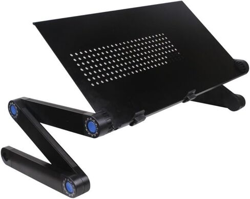 Foldable Laptop Desk with Adjustable Height Portable Bed Table for Laptop Use Aluminum Alloy Cooling Stand with Side Mouse Pad Suitable for Home and Travel in Kuwait