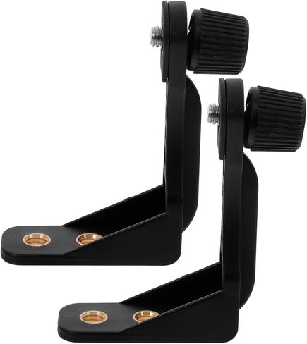 OSALADI 2pcs 1/4 Thread Binocular Adapter Mount with L-Shaped Metal Connector for Telescope and Microscope, Black, Compatible with Tripod for Outdoor Astronomy and Bird Watching in Kuwait