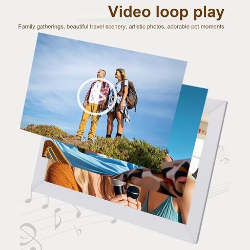 Qinlorgo Smart Picture Frame,13.3 Inch Touch App Remote Sharing Multi User Auto Rotation Slideshow Weather WiFi Digital Picture Frame with Sync Electronic Pictures Frames for Home (White) in Saudi Arabia