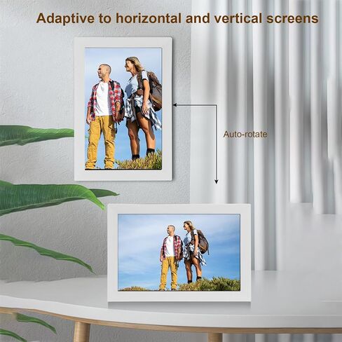 Qinlorgo Smart Picture Frame,13.3 Inch Touch App Remote Sharing Multi User Auto Rotation Slideshow Weather WiFi Digital Picture Frame with Sync Electronic Pictures Frames for Home (White) in Saudi Arabia