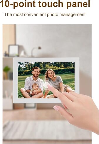 Qinlorgo Smart Picture Frame,13.3 Inch Touch App Remote Sharing Multi User Auto Rotation Slideshow Weather WiFi Digital Picture Frame with Sync Electronic Pictures Frames for Home (White) in Saudi Arabia